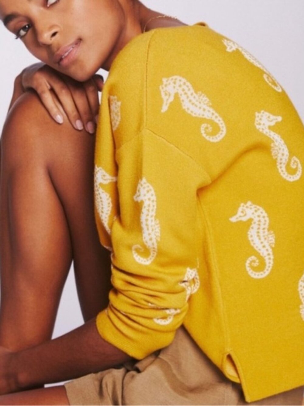 ANTHROPOLOGIE SEAHORSE SWEATER  SIZE SMALL